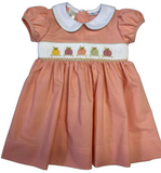PUMPKIN SMOCKED WAIST DRESS WITH RUFFLE