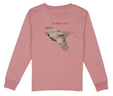 BOYS LONG SLEEVE TEE - PHEASANT HUNT - SALMON