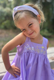SATIN KNOT WRAPPED HEADBAND - LIGHT ORCHID