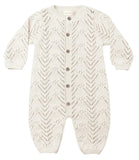 LONG SLEEVE BUBBLE ROMPER - HEATHERED OATMEAL