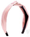 SATIN KNOT WRAPPED HEADBAND - LIGHT PINK
