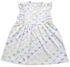 BOWS PIMA FLUTTER TRIM SLEEVELESS DRESS
