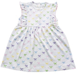 BOWS PIMA FLUTTER TRIM SLEEVELESS DRESS