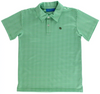 SHORTSLEEVE  PERFORMANCE POLO - GREEN AND WHITE