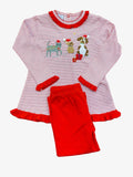 CHRISTMAS TREE BOWS AND CANDY PANT SET