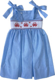 CRAB SMOCKED WAIST DRESS WITH STRAPS