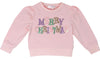 MERRY CHRISTMAS PASTEL SEQUIN LONG SLEEVE SHIRT