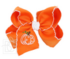 PUMPKIN EMBROIDERED BOW- ORANGE