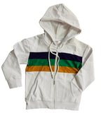 MARDI GRAS RUGBY LONGSLEEVE ZIPPER HOODIE