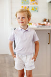 PRIM AND PROPER POLO - BUCKHEAD BLUE AND PAM BEACH PINK STRIPE