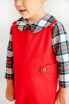 PETER PAN COLLAR SHIRT AND ONESIE (LONG SLEEVE WOMEN) - AIKEN PLACE PLAID