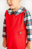 PETER PAN COLLAR SHIRT AND ONESIE (LONG SLEEVE WOMEN) - AIKEN PLACE PLAID
