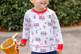 CASSIDY COMFY CREWNECK - OXFORD STREET SOLDIER WITH RICHMOND RED