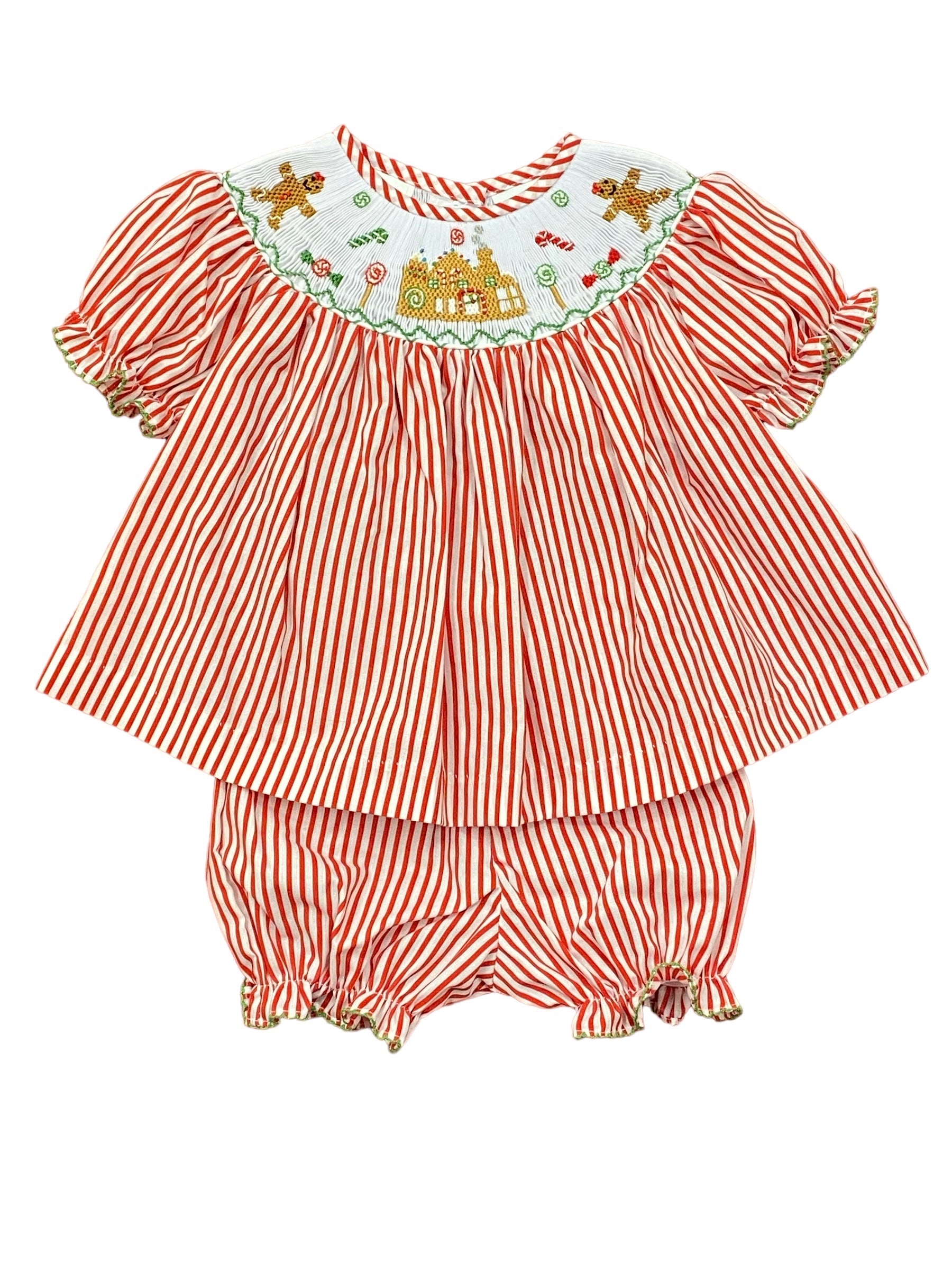 LULU BEBE GINGERBREAD SMOCKED BLOOMER SET – MiMi Kids