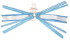 6" STREAMERS AND 7" LONG ON PONY - WHITE AND LIGHT BLUE