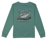 BABY LONG SLEEVE TEE - SET THE HOOK - MARINE GREEN