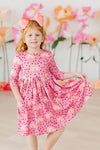 RAINBOW WISHES 3/4 SLEEVE POCKET TWIRL DRESS