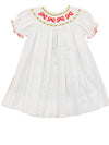 BOW SMOCKED WAIST RED DRESS