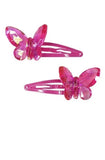 FANCY FLUTTER HOT PINK BUTTERFLY HAIR CLIPS