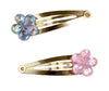 SHIMMER FLOWER HAIR CLIPS