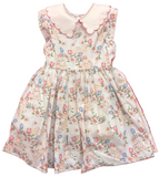 BUNNY FLORAL SLEEVELESS PIPED COLLAR WITH SIDE BOW DRESS