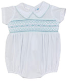 SMOCKED BOY BUBBLE WITH COLLAR