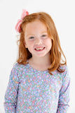 LONG SLEEVE POLLY PLAY DRESS - MOUNTAIN BROOK MINI FLORAL (PARROT CAY CORAL)