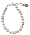 STERLING SILVER & PEARLS DAISY ACCENT BRACELET - SMALL
