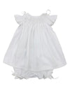 LULU BEBE EMMA SMOCKED BLOOMER SET -  WHITE