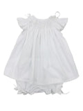 LULU BEBE EMMA SMOCKED BLOOMER SET -  WHITE