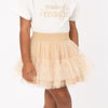 TIERED MICRO DOTS TULLE SKIRT - CHILD SAND