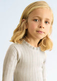 GIRL SHINY RIBBED KNIT TURTLENECK