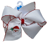 KING EMBROIDERED SANTA HAIR BOW