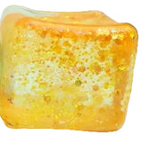 SQUISH AND SQUEEZE SPARKLE CUBE - YELLOW