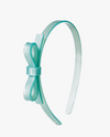 THIN BOW MINT SATIN HEADBAND