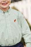 DEAN'S LIST DRESS SHIRT - GIBSON ISLAND GREEN MINI GINGHAM