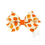 MINI PUMPKIN PRINT GROSGRAIN BOW