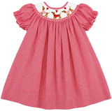 VALENTINE PUP SMOCKED BISHOP DRESS
