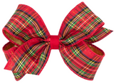 MEDIUM RED PLAID BASIC HAIR BOW