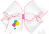 KING BIRTHDAY THEMED GROSGRAIN HAIRBOW WITH MOONSTITCH EDGE