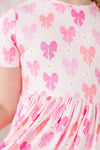 BOW BEAUTY SHORTSLEEVE POCKET TWIRL DRESS