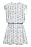 HELEN DRESS BLUE FLORAL BLOCK PRINT