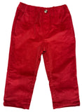 RED CORDUROY ELASTIC WAIST PANTS