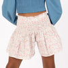 DITSY FLORAL SMOCKED SHORTS - CHILD WHITE