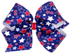 MEDIUM PATRIOTIC STAR PRINT GROSGRAIN BOW