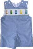 LULU BEBE GINGHAM SMOCKED BUNNY SHORTALL