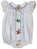 MARDI GRAS ANIMAL EMBROIDERED GIRLS BUBBLE