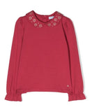 LONG SLEEVE RHINESTONED COLLAR SHIRT