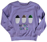 LONGSLEEVE SEQUIN MARDI GRAS SNOWBALL  SHIRT
