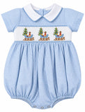 SMOCKED BOYS SANTA SLEIGH BUBBLE